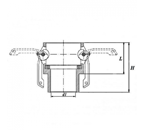 Камлок нержавеющий тип B розетка, наруж. резьба BSP 1 1/2", AISI304, TL150BSS TITAN LOCK