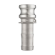 Камлок нержавеющий тип E, ниппель с хвостовиком 2 1/2", AISI304, TL250ESS TITAN LOCK