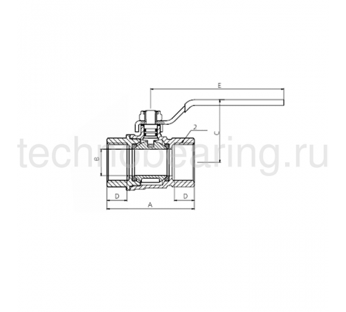 1in, шаровый кран, резьба BSP, латунь TL100BVBR TITAN LOCK