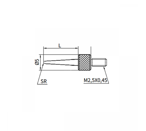 Наконечник для индикатора игольчатый стальной; L=17мм; R=0,2мм, 5333-7605 Dasqua