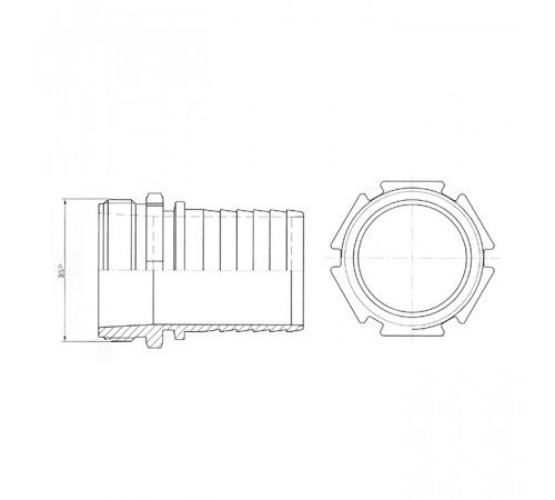 2,5in, штуцер с наружной резьбой под рукав, нерж. сталь, TLSM65SS TITAN LOCK