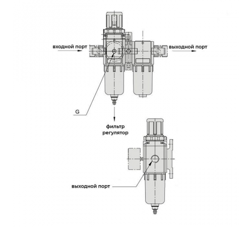 Блок подготовки воздуха AC 3010-03, 3/8" 2000 л/мин, TLP-AC3010-03 TITAN LOCK