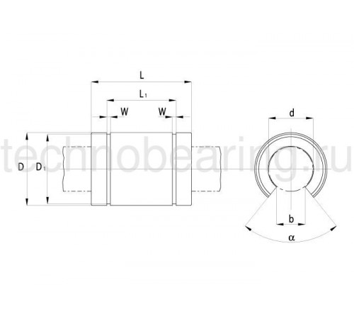 Линейный подшипник LME30-UU-OP (KBO3068PP) TECHNIX