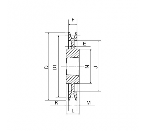 Шкив клиновой под втулку тапербуш SPB190-01 TB (PHP 1SPB190TB) ISKRA