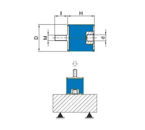 Виброизолятор MF20X10 M6X18 MF20100618 ISKRA
