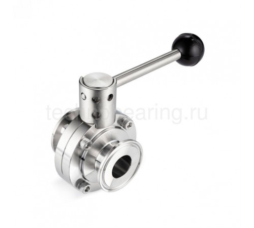 Затвор дисковый нержавеющий (AISI304) DN40, типа clamp-clamp TLSD040CLS TITAN LOCK
