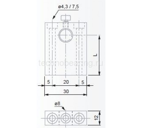 Крепежный элемент VDE  с втулкой и винтом d8 мм, 28 мм 02660048 Tesa