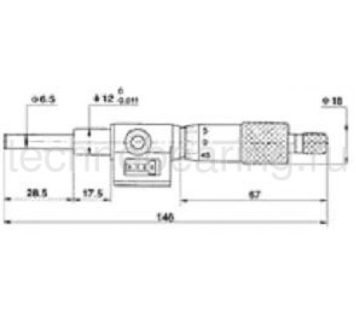Микрометрическая головка гладкая Filetta 0.01 мм, 0-25 мм