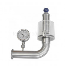 Шпунт-аппарат с манометром (левый), до 2,2 бар, под Clamp DN15 нерж. 304 TL15TGMLPG-CL TITAN LOCK
