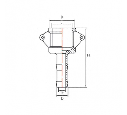 Камлок латунный тип С, розетка с хвостовиком 1 1/4", TL125CBR TITAN LOCK