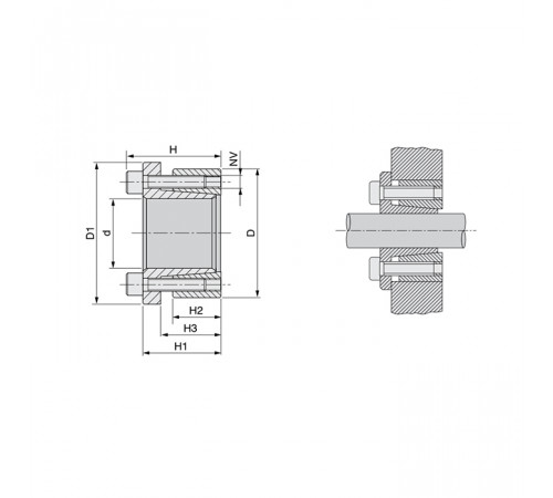Зажимная втулка KLAB090 (PHF FX51-90x130) ISKRA